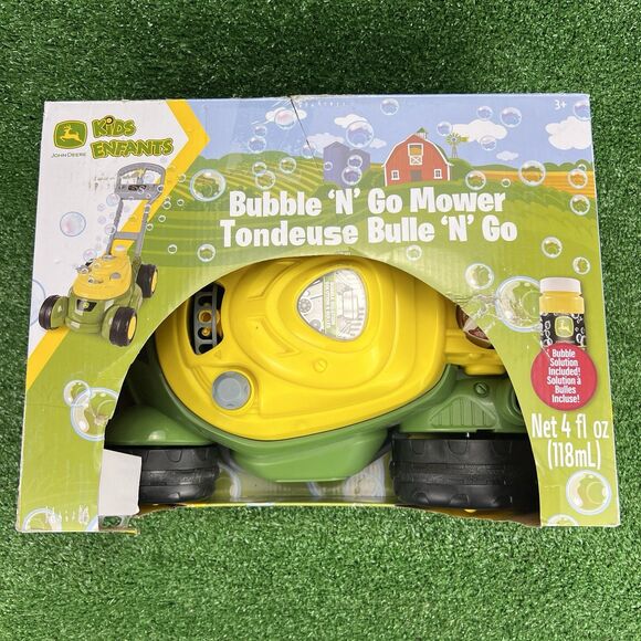 John Deere Bubble 'N' Go Lawn Mower Toy w/Bubble Solution Toddler’s Summer Gift - Picture 15 of 16